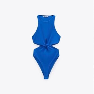 ZARA - Blue Cut-out Bodysuit
